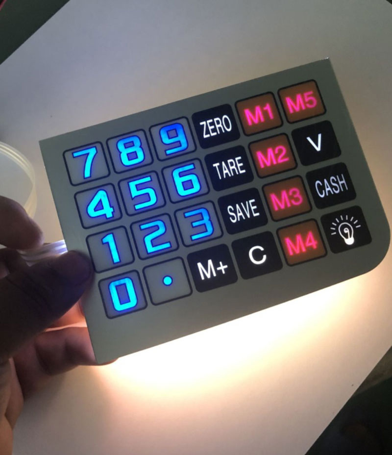  Capacitive Membran Switch hat eine Auswahl an Hintergrundbeleuchtung Form 
